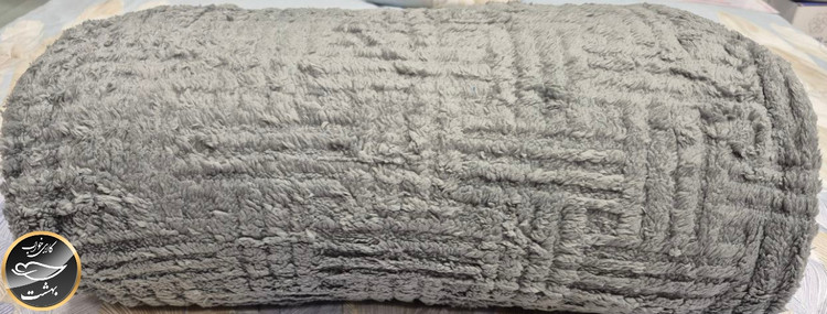 پتو دونفره پشت تدی (طوسی تیره)