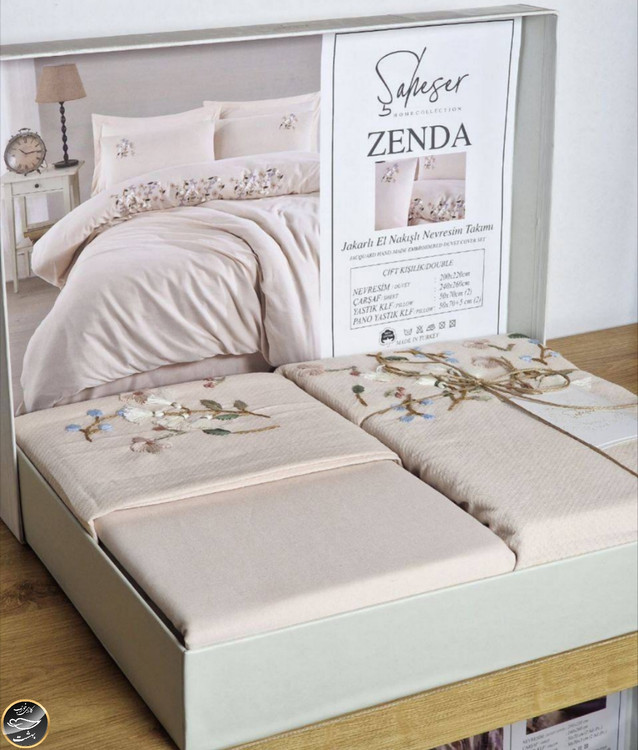 ست کاور لحاف دونفره مدل Zenda برند شاهسر ترک (شش تکه)