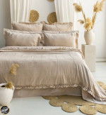 ست کاور لحاف دونفره مدل Fiorella Bej برند شاهسر ترک (شش تکه - بژ)