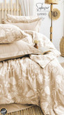 ست کاور لحاف دونفره مدل Lusso bej برند شاهسر ترک (شش تکه - بژ)