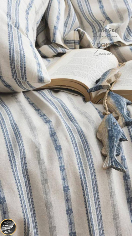 ست کاور لحاف دونفره مدل Doly Lacivert برند شاهسر ترک (چهار تکه -آبی لاجوردی سرمه ای)