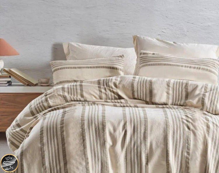 ست کاور لحاف دونفره مدل Nidus Vizon برند شاهسر ترک (چهار تکه - بژ)