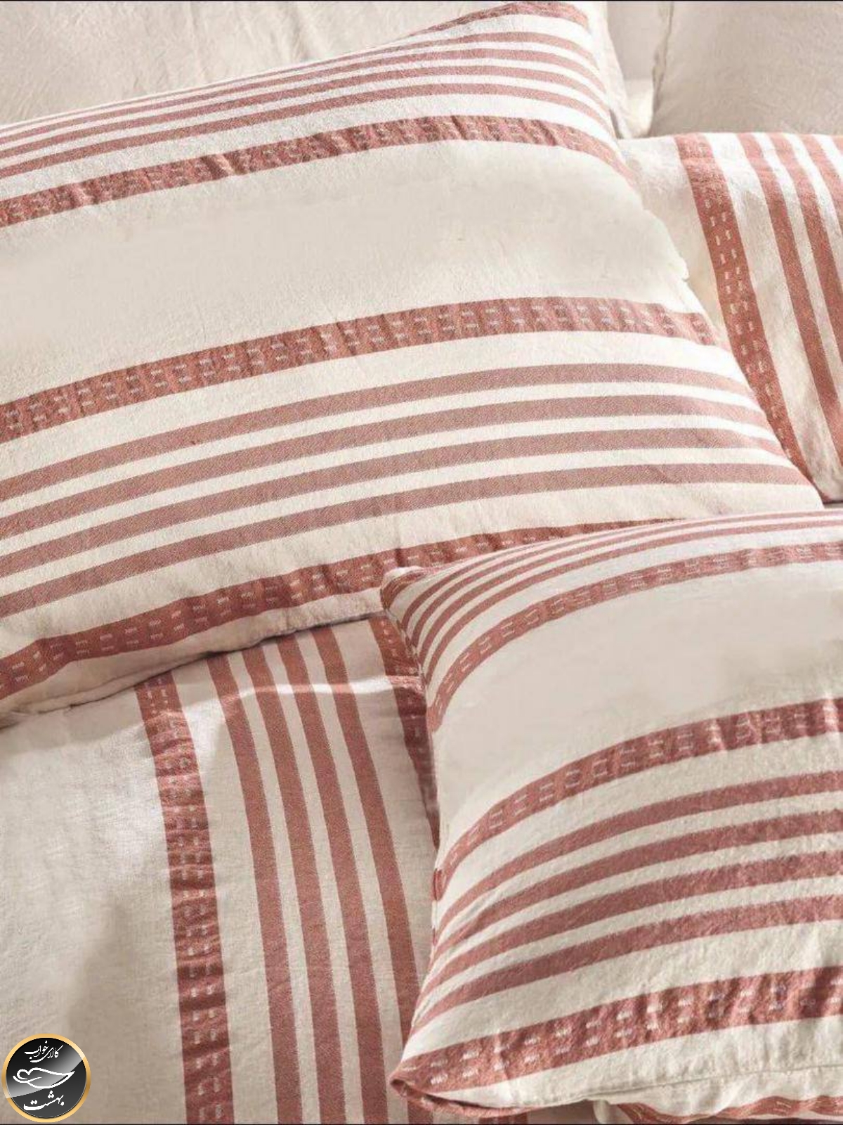 ست کاور لحاف دونفره مدل Nidus Kiremit برند شاهسر ترک (چهار تکه - نارنجی)