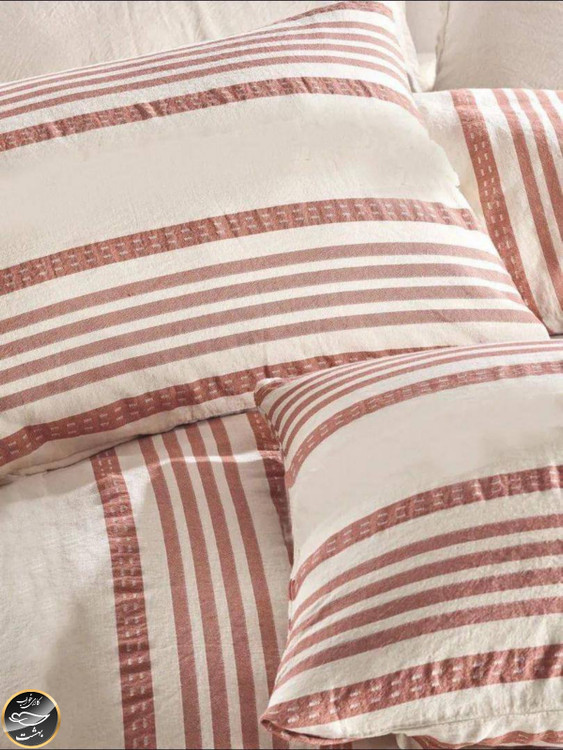 ست کاور لحاف دونفره مدل Nidus Kiremit برند شاهسر ترک (چهار تکه - نارنجی)