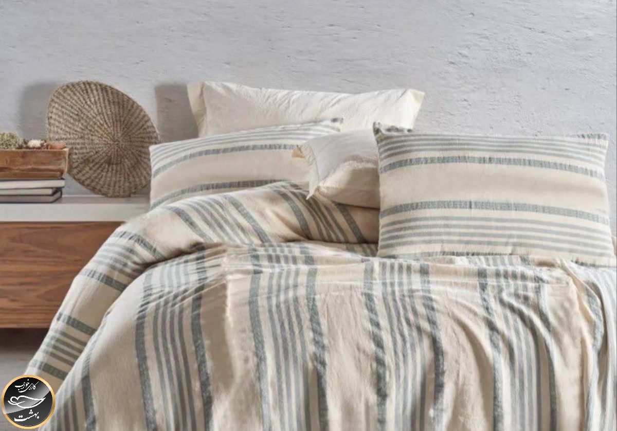 ست کاور لحاف دونفره مدل Nidus Yesil برند شاهسر ترک (چهار تکه - سبز)