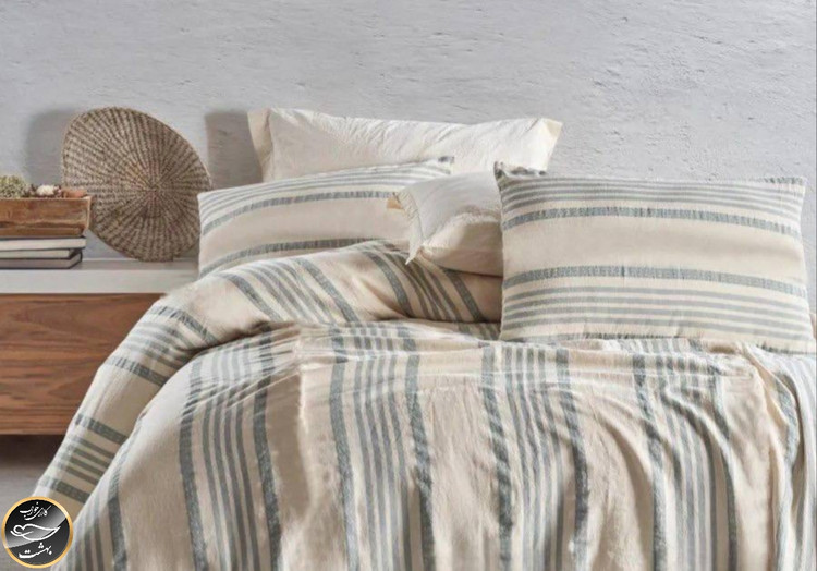 ست کاور لحاف دونفره مدل Nidus Yesil برند شاهسر ترک (چهار تکه - سبز)