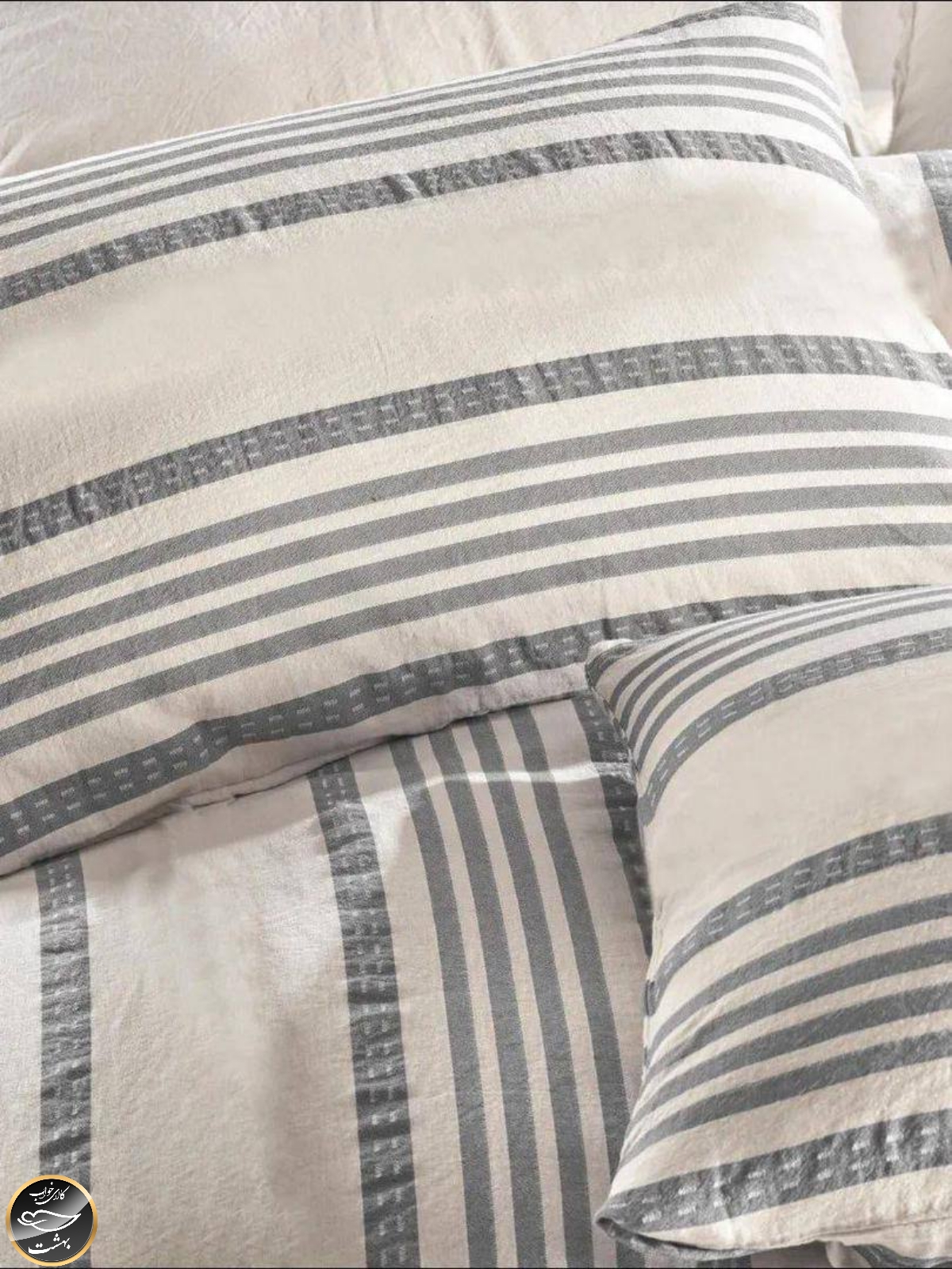 ست کاور لحاف دونفره مدل Nidus Gri برند شاهسر ترک (چهار تکه - طوسی)