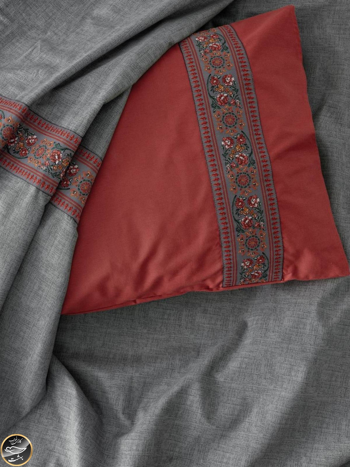 ست کاور لحاف دونفره Folk Art - Felina Bordo (چهار تکه)