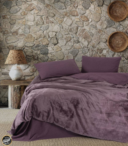 ست کاور لحاف دونفره مخمل Velvet - Flossy Murdum (چهار تکه - بنفش)