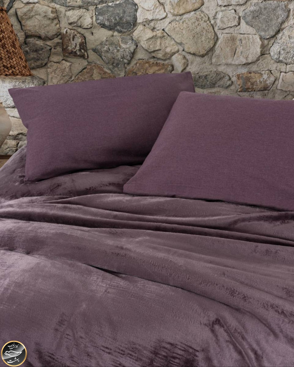 ست کاور لحاف دونفره مخمل Velvet - Flossy Murdum (چهار تکه - بنفش)
