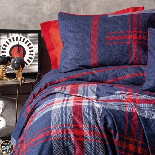 ست کاور لحاف دونفره Masculine - Abel Kirmizi (چهار تکه - قرمز)