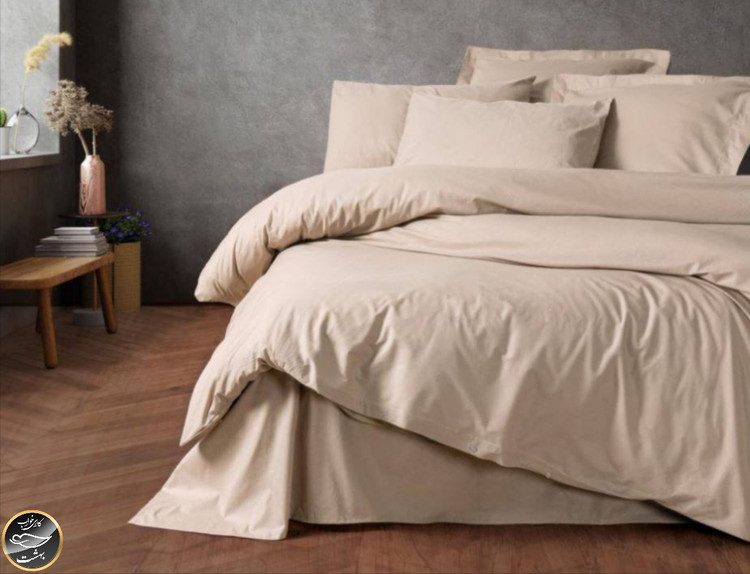 ست کاور لحاف دونفره Plain - Bej (چهار تکه - بژ)