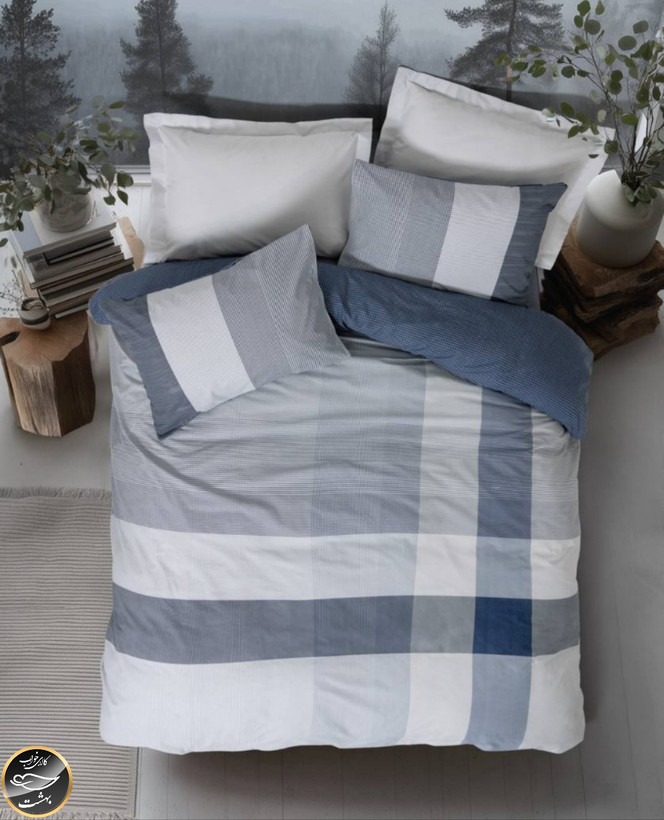 ست کاور لحاف دونفره Nordek - Liva Gri (چهار تکه)