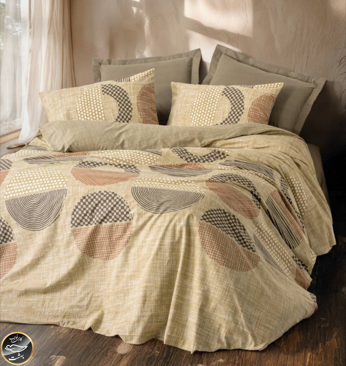 ست کاور لحاف دونفره Toprak - Moona Kahve (چهار تکه)