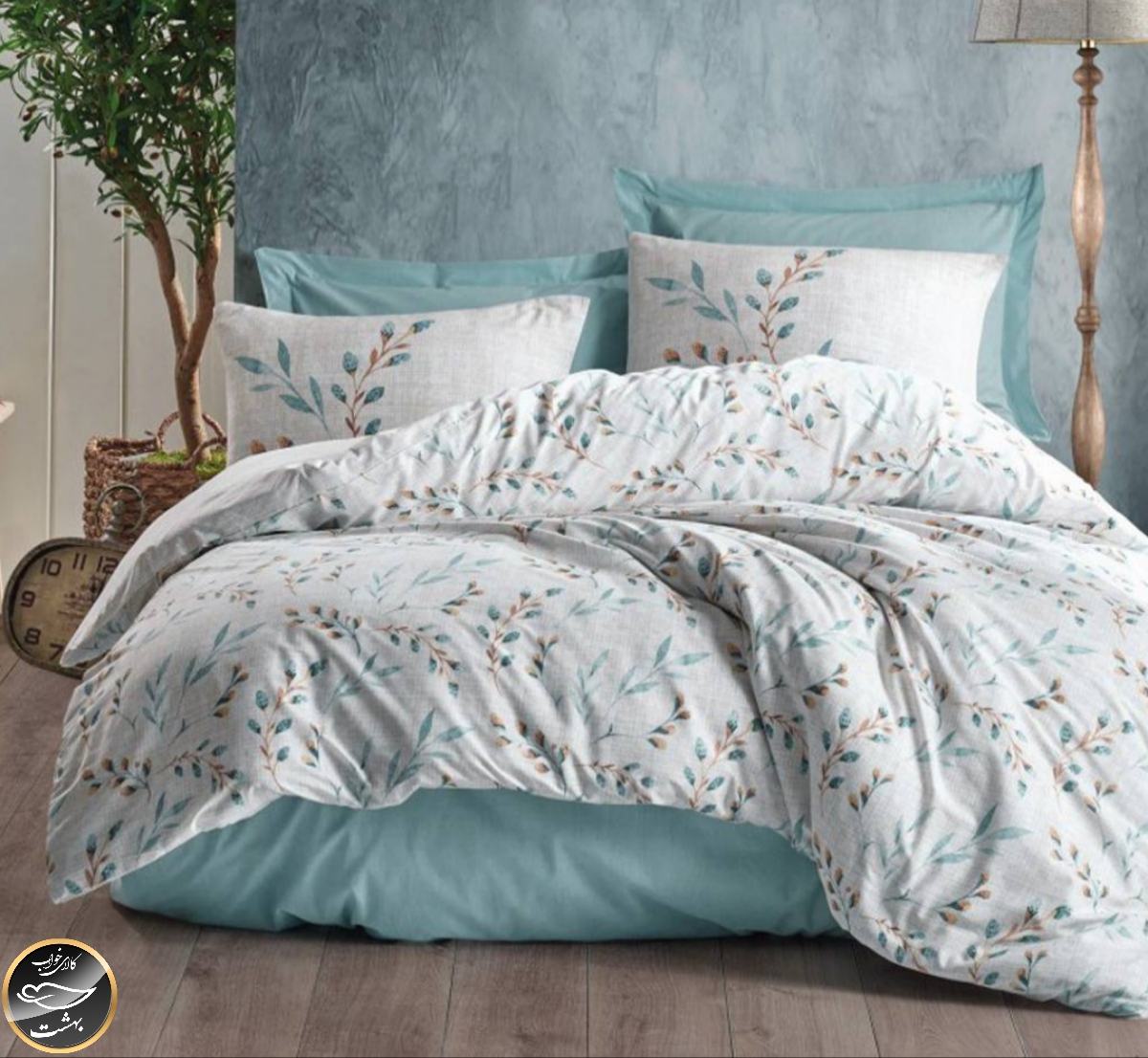 ست کاور لحاف دونفره Mode Line - Lendell Mint (چهار تکه)