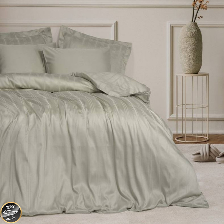 ست کاور لحاف ساتن دونفره Smart Bamboo مدل Smart Bamboo - Bej (شش تکه - بژ)