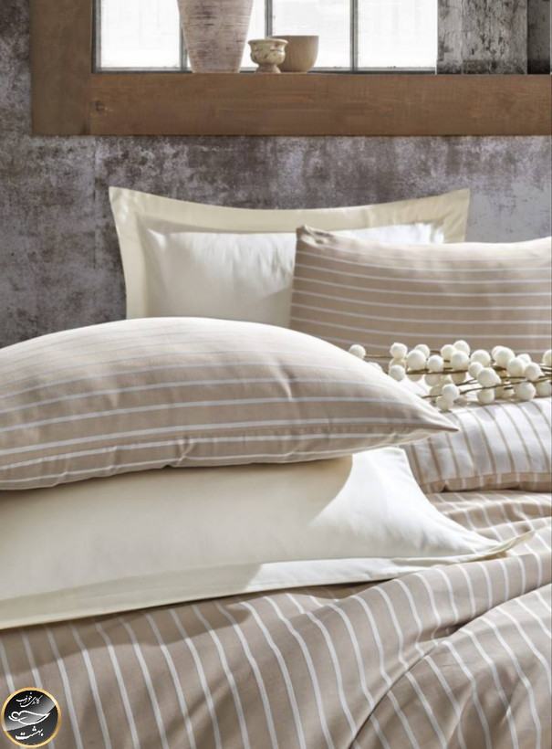ست کاور لحاف ساتن دونفره Bamboo مدل Bamboo - Vizon (شش تکه - بژ)