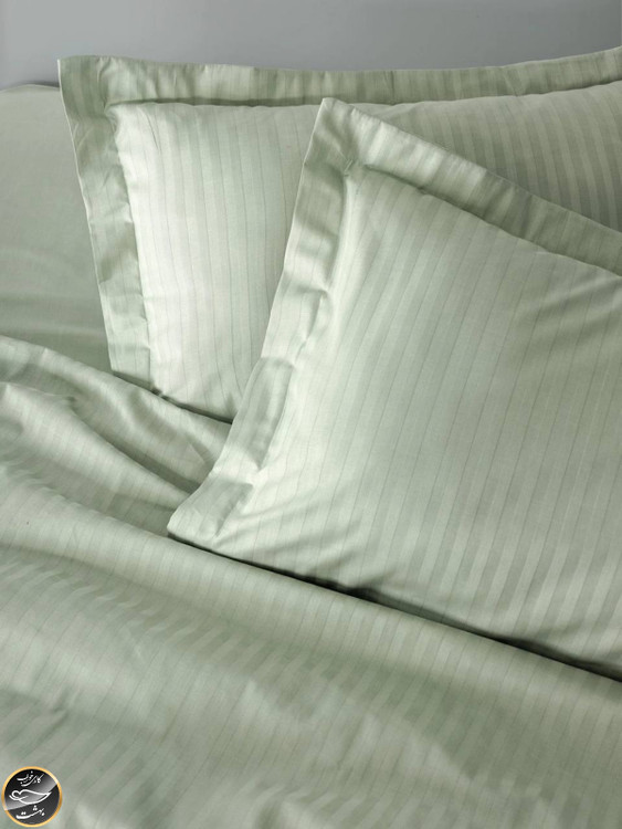 ست کاور لحاف ساتن دونفره Elegant Strip (چهار تکه - سبز)