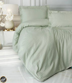 ست کاور لحاف ساتن دونفره Elegant Strip (چهار تکه - سبز)