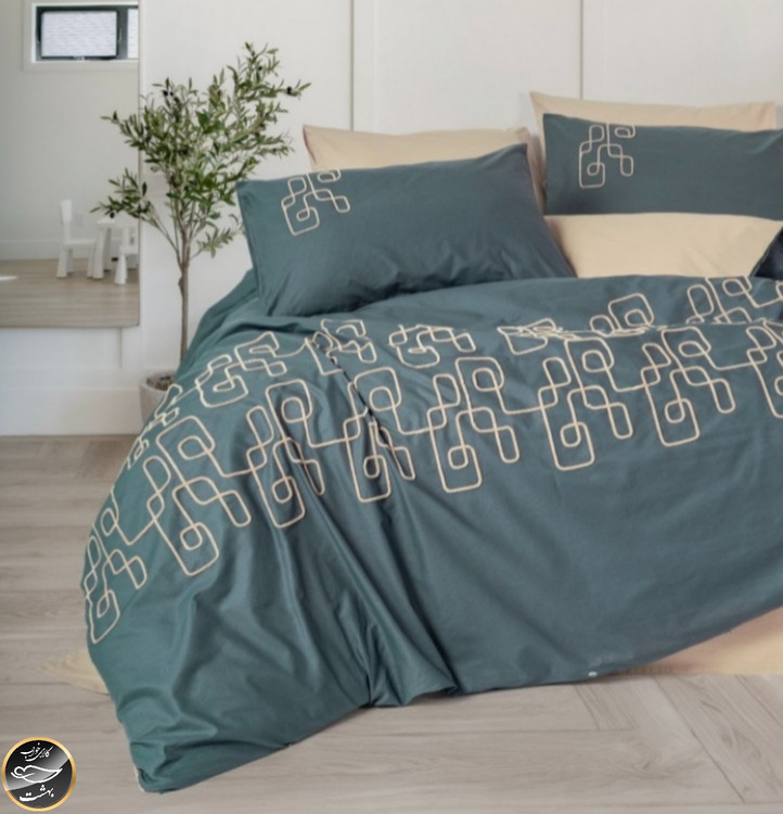 ست کاور لحاف دونفره Brode Rnf مدل Kerja Bej (شش تکه)