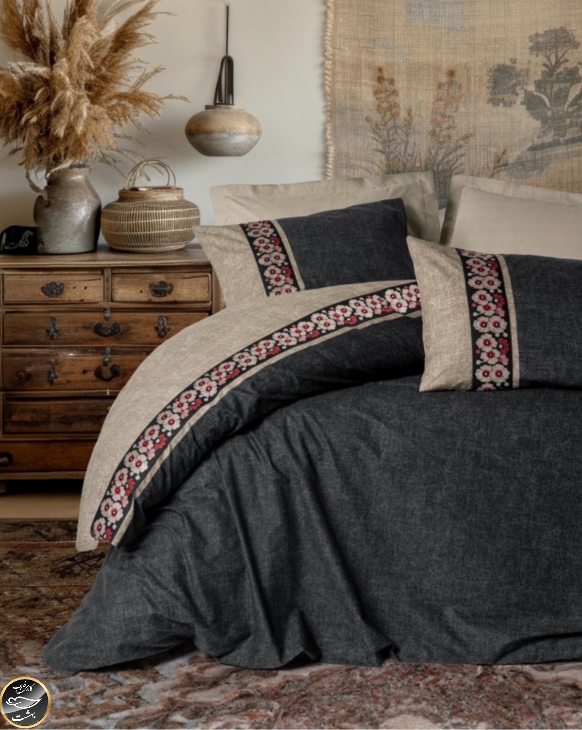 ست کاور لحاف یک نفره (سه تکه) Folk Art - Yamka Bej