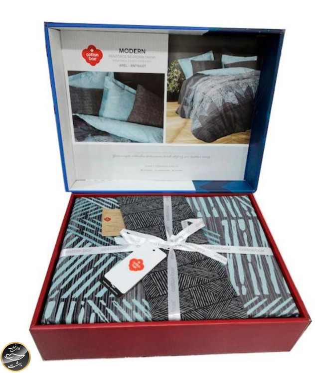 ست کاور لحاف دونفره Modern - Arel Antrasit (چهار تکه)
