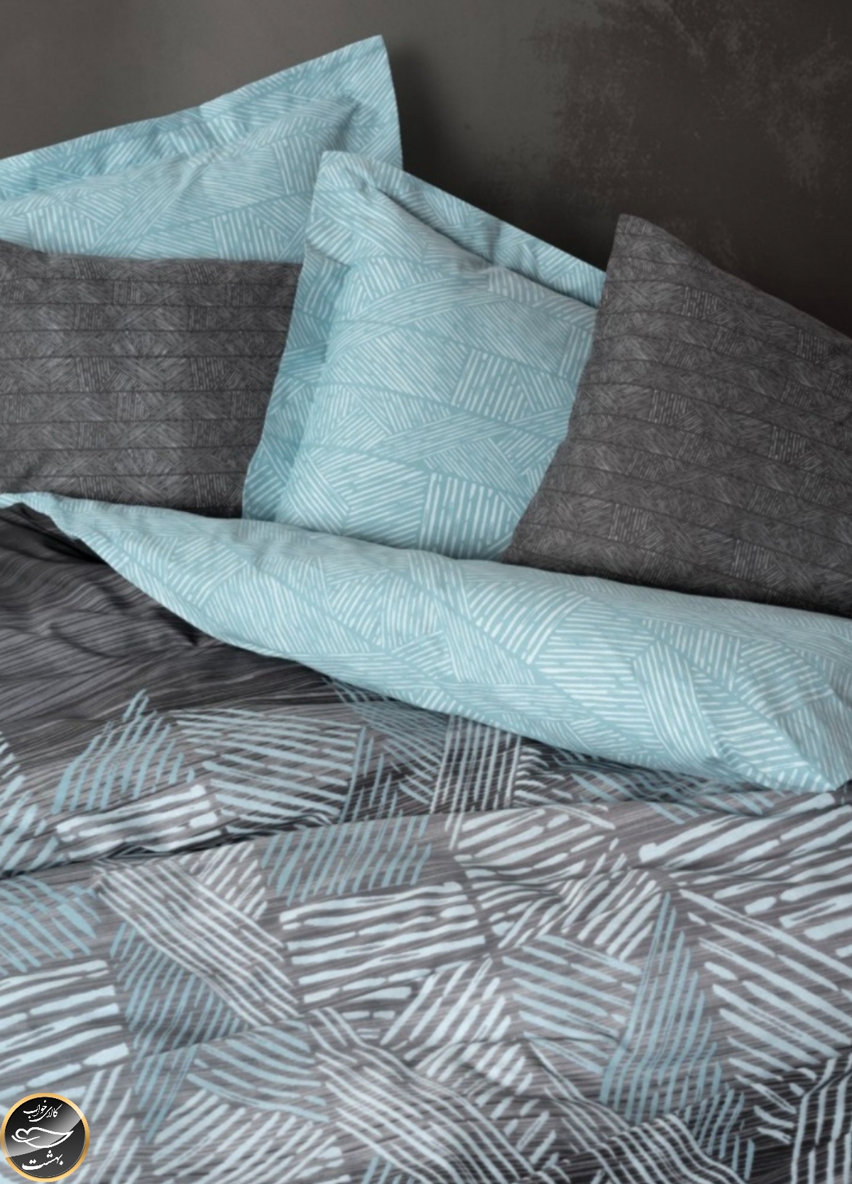 ست کاور لحاف دونفره Modern - Arel Antrasit (چهار تکه)