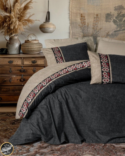 ست کاور لحاف دونفره Folk Art - Yamka Bej (چهار تکه)