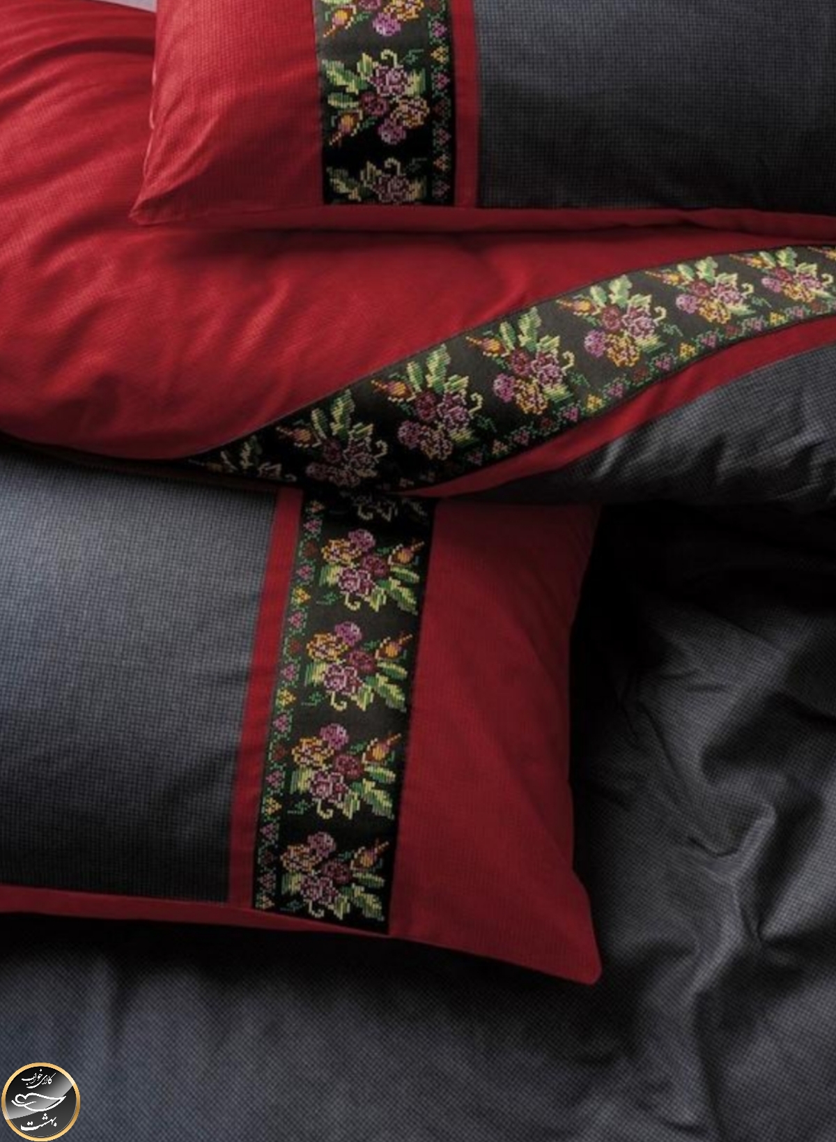 ست کاور لحاف دونفره Folk Art - Lienzo Antrasit (چهار تکه)
