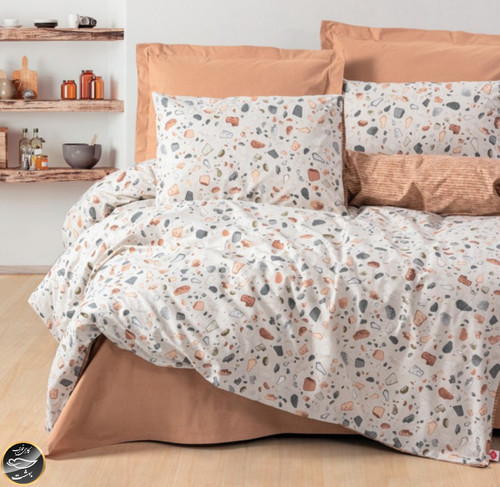 ست کاور لحاف دونفره Minimal - Oniks Karamel (چهار تکه)