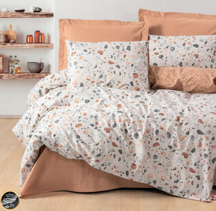 ست کاور لحاف دونفره Minimal - Oniks Karamel (چهار تکه)