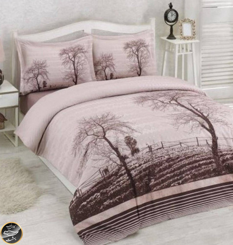 ست کاور لحاف دونفره Wood Kahve (چهار تکه)