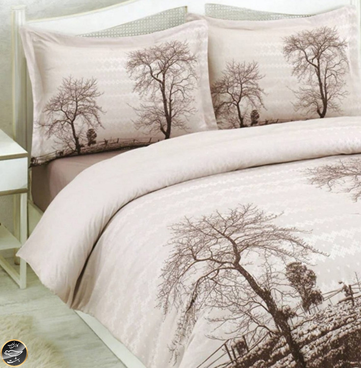 ست کاور لحاف دونفره Wood Kahve (چهار تکه)