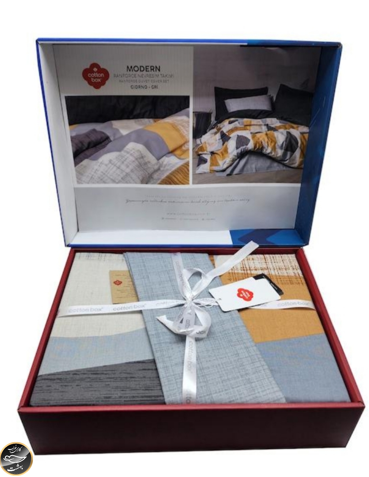 ست کاور لحاف دونفره Modern - Giorno Gri (چهار تکه)