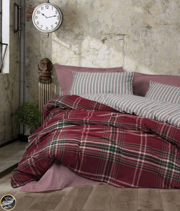 ست کاور لحاف دونفره Natureforce مدل Pledd Bordo (چهار تکه)