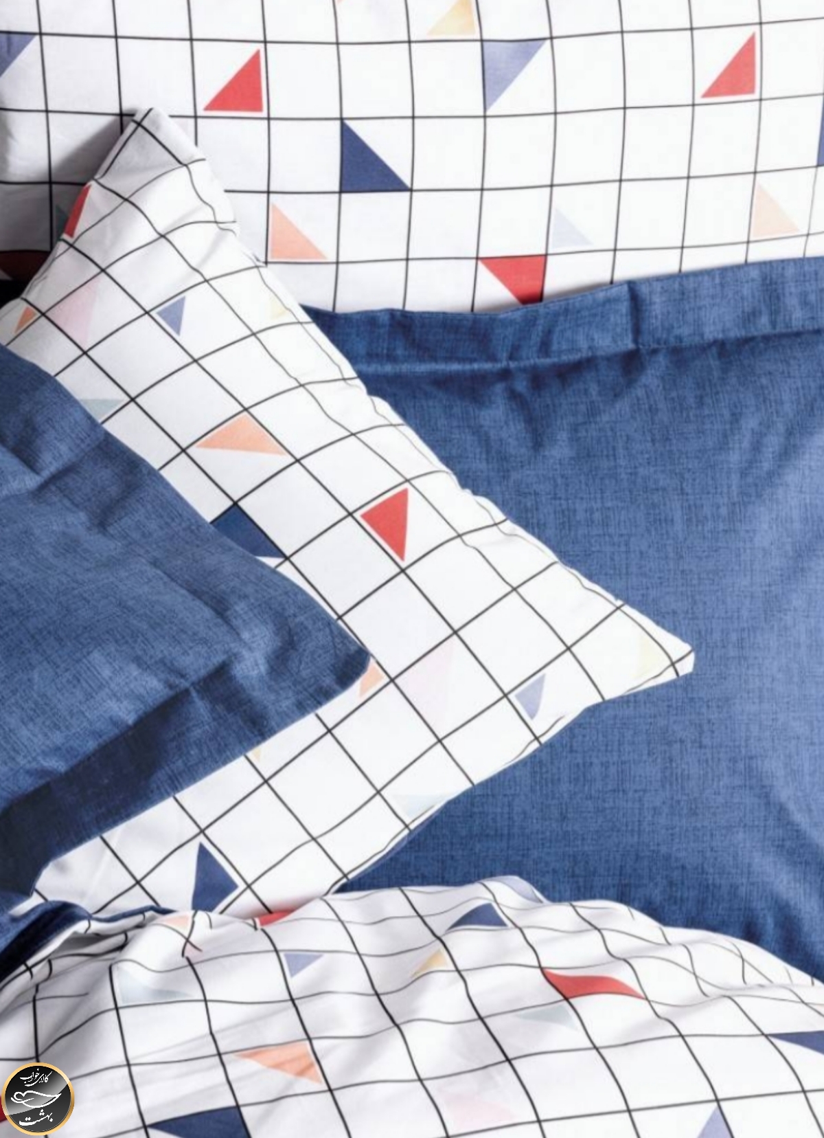 ست کاور لحاف دونفره Minimal - Stew Mavi (چهار تکه)