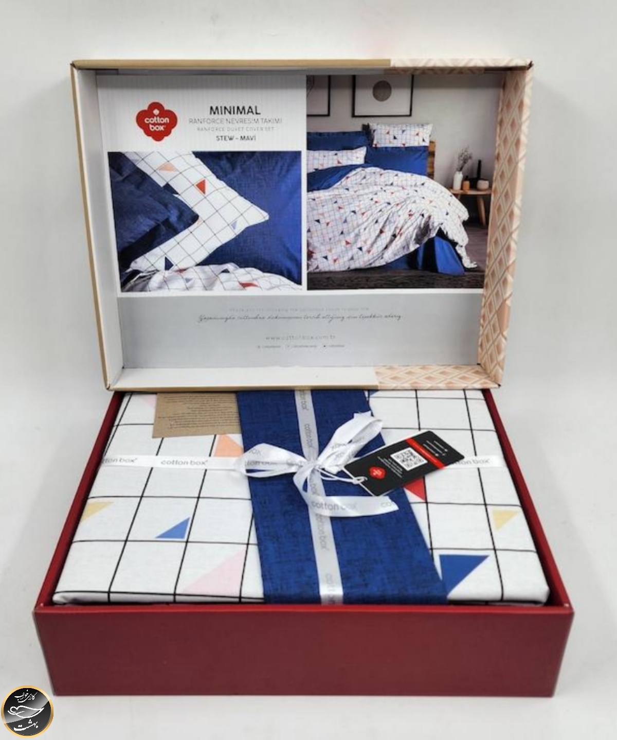 ست کاور لحاف دونفره Minimal - Stew Mavi (چهار تکه)