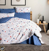 ست کاور لحاف دونفره Minimal - Stew Mavi (چهار تکه)