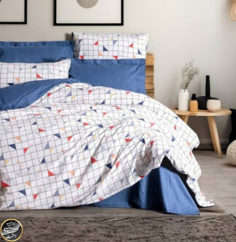 ست کاور لحاف دونفره Minimal - Stew Mavi (چهار تکه)