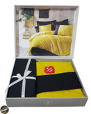 ست کاور لحاف دونفره Plain - Hardal Siyah (چهار تکه)