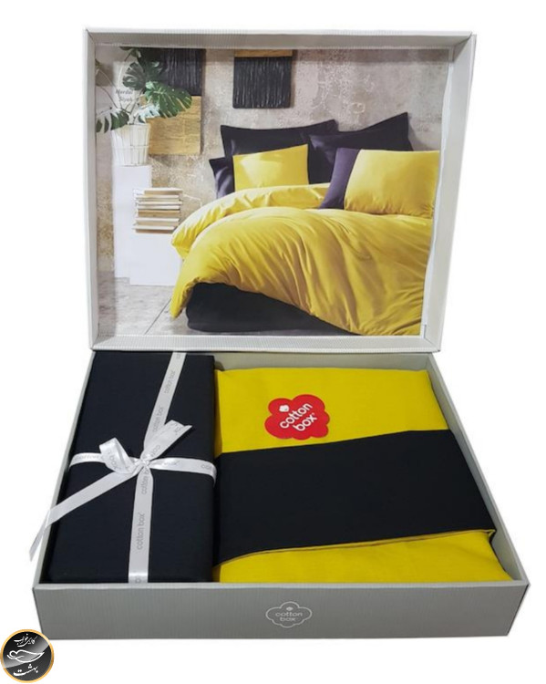 ست کاور لحاف دونفره Plain - Hardal Siyah (چهار تکه)