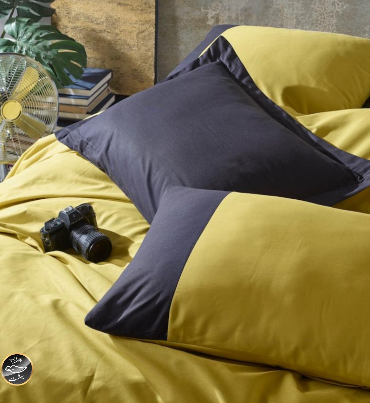 ست کاور لحاف دونفره Plain - Hardal Siyah (چهار تکه)