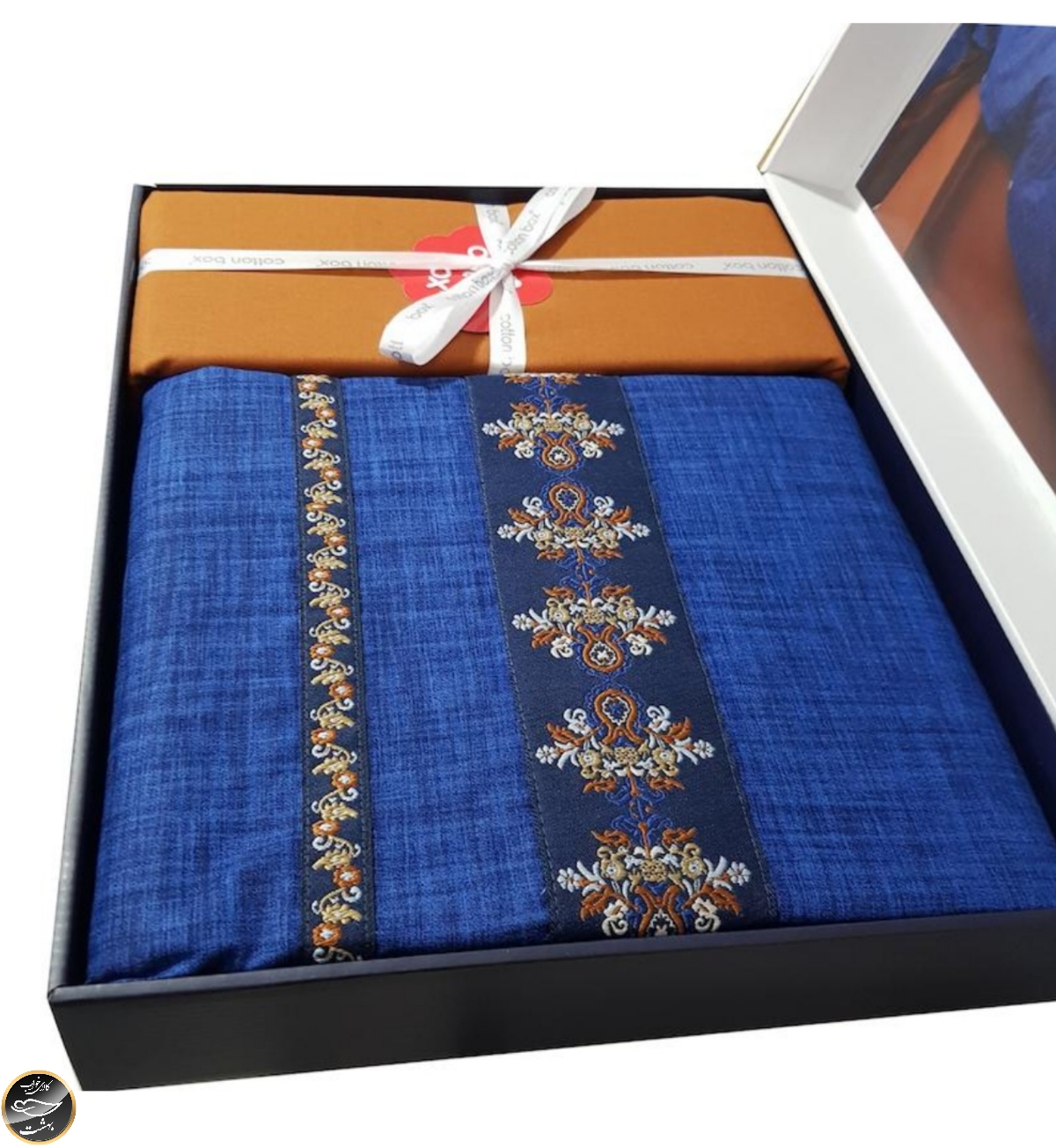 ست کاور لحاف دونفره Folk Art - Lusso Lacivert (چهار تکه)