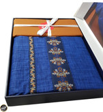 ست کاور لحاف دونفره Folk Art - Lusso Lacivert (چهار تکه)