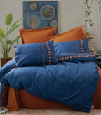 ست کاور لحاف دونفره Folk Art - Lusso Lacivert (چهار تکه)