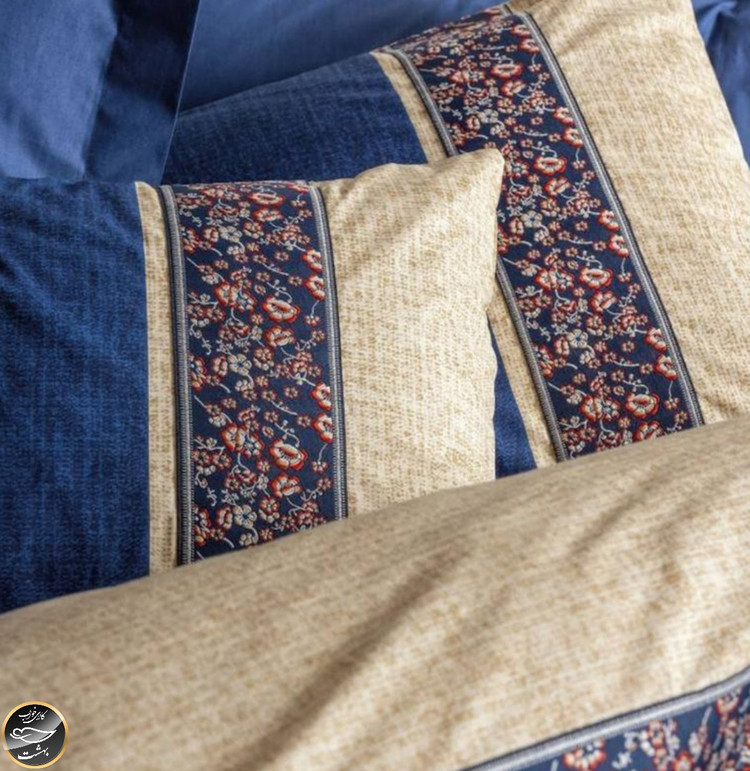 ست کاور لحاف دونفره Folk Art - Rayen Lacivert (چهار تکه)