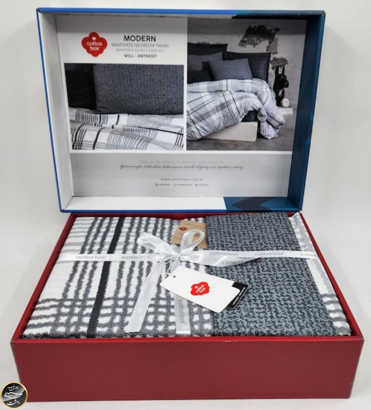 ست کاور لحاف دونفره Modern - Will Antrasit (چهار تکه)