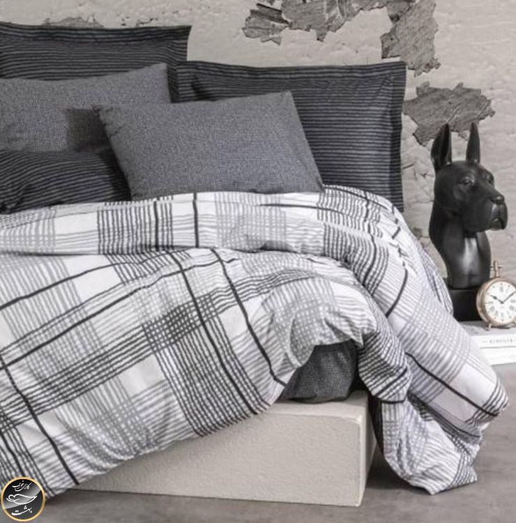 ست کاور لحاف دونفره Modern - Will Antrasit (چهار تکه)