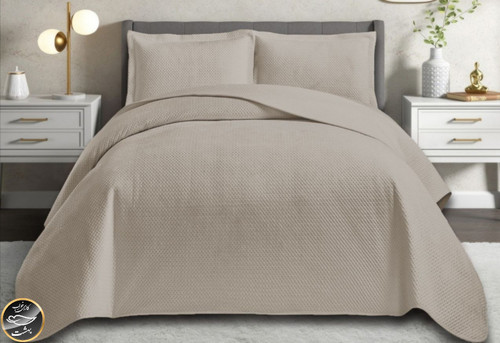 روتختی دونفره مخمل برند Toyo ترک (سه تکه - بژ)