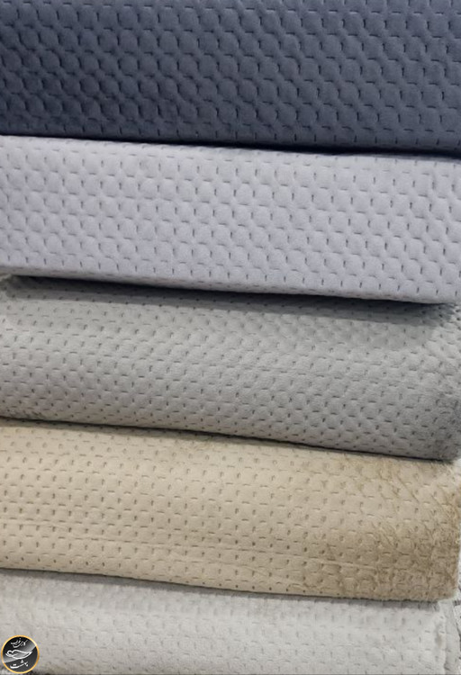 روتختی دونفره پنبه دوزی مخمل ترک (سه تکه - دودی)